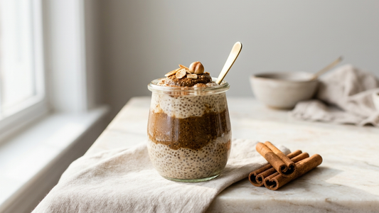 Hojicha Gut Friendly Overnight Chia Pudding