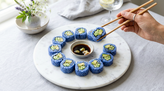 Butterfly Pea Antioxidant Sushi Rolls