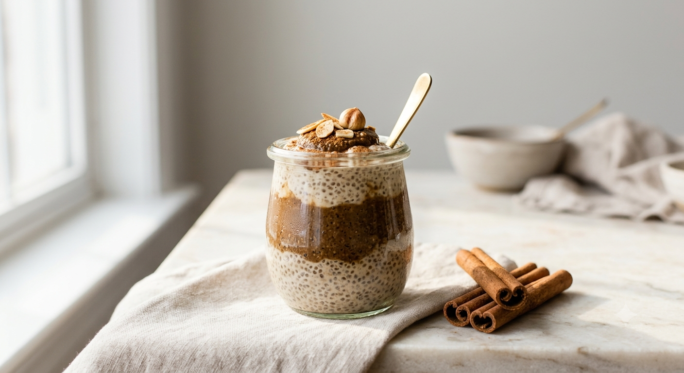 Hojicha Gut Friendly Overnight Chia Pudding