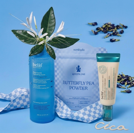 [SIP & SKIN] Butterfly Pea + Belif Aqua Bomb • Gift Set for Her